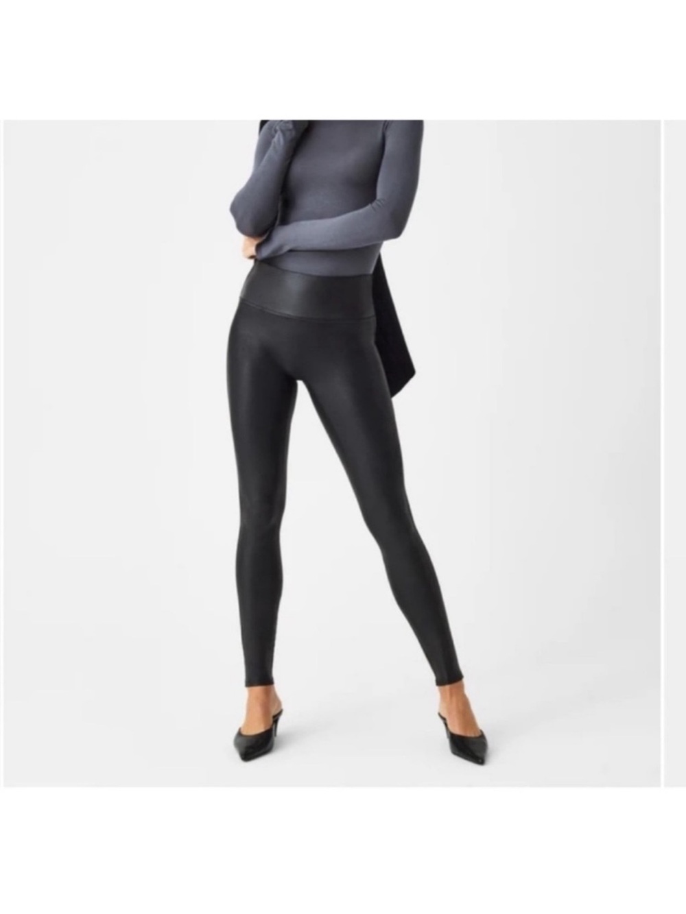 SPANX Faux Leather Leggings Size Medium
